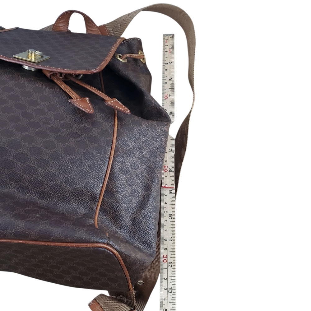 Authentic Celine Macadam Coated Canvas Fabric Strap Medium Backpack - Picture 16 of 16